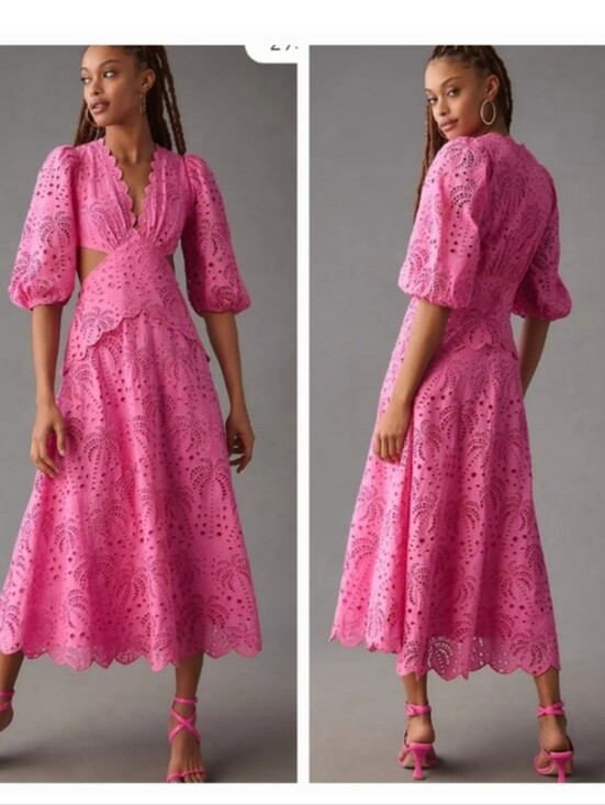 FARM Rio Dresses & Skirts - Farm Rio Pink Richilieur Mididress